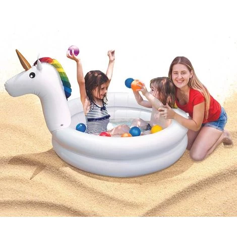 JET_LAG Piscinette Gonflable Licorne 130 Cm Blanc - Blanc 5 JET_LAG Piscinette Gonflable Licorne 130 Cm Blanc - Blanc – Image 3