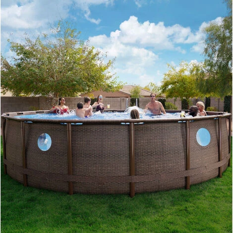 BESTWAY Piscine Tubulaire Hors Sol Power Steel Swim Vista Ronde 488 Cm - Brown 5 BESTWAY Piscine Tubulaire Hors Sol Power Steel Swim Vista Ronde 488 Cm - Brown – Image 3