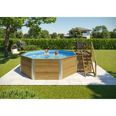 Piscine De Luxe WEKA, En Bois Massif De 11,4 M3, Inclus Kit De Filtration/local/escalier Bois. - Naturel 4 Piscine De Luxe WEKA, En Bois Massif De 11,4 M3, Inclus Kit De Filtration/local/escalier Bois. - Naturel – Image 2
