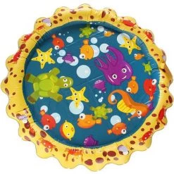 AUGIENB Sprinkler Pad Splash Play Mat 100 CM Gonflable Eau Piscine Jouet Enfants