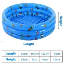KINGSO Piscine Gonflable Piscine Pour Enfants Fond Enfants Fille Gar?on 100cm -Piscine Soldes Boutique 23349114 5