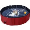 COSTWAY Piscine Pour Chiens Pliable En PVC Ø120xH30 Cm Baignoire Portable Pour Animaux De Compagnie Avec Robinet De Vidange Rotatif -Piscine Soldes Boutique 23501515 1