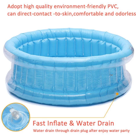 ZEBRAA Piscine Gonflable Bébé 130x45cm Jeu De L'eau Bleu 5 ZEBRAA Piscine Gonflable Bébé 130x45cm Jeu De L'eau Bleu – Image 3