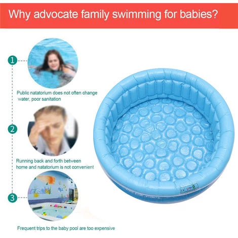 ZEBRAA Piscine Gonflable Bébé 130x45cm Jeu De L'eau Bleu 6 ZEBRAA Piscine Gonflable Bébé 130x45cm Jeu De L'eau Bleu – Image 4