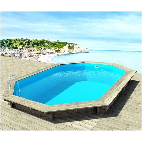 HABITAT & JARDIN Piscine Bois " Brazilia " 5.86 X 3.86 X 1.20 M + Pompe à Chaleur Réversible "Simplicity By Hayward" ON/OFF - 5 KW - Blanc 5 HABITAT & JARDIN Piscine Bois " Brazilia " 5.86 X 3.86 X 1.20 M + Pompe à Chaleur Réversible "Simplicity By Hayward" ON/OFF - 5 KW - Blanc – Image 3