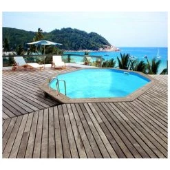 HABITAT & JARDIN Piscine Bois "Venecia" - 5.80 X 1.31 M + Pompe à Chaleur Réversible "Simplicity By Hayward" ON/OFF - 5 KW - Blanc -Piscine Soldes Boutique 27802231 3