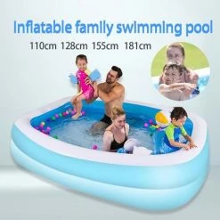 MERKMAK Piscine Gonflable Rectangulaire Piscine Gonflable Pour Enfants Epaisse Et Resistante A L Usure Adaptee Aux Adultes Et Aux Bebes 110 X 88 X 33cm -Piscine Soldes Boutique 27952135 5