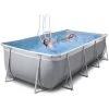 Piscine Hors Sol Rectangulaire 460x265 H125 New Plast Gris Blanc Complète Futura 460