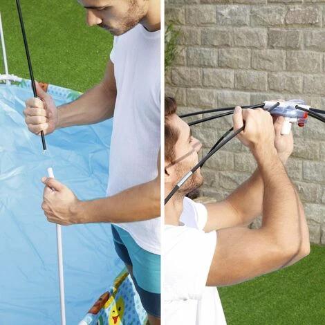 BESTWAY Piscine Tubulaire Hors Sol Tana Avec Parasol Et Brumisateur Intégré. Ronde Ø244x51cm - Bleu 6 BESTWAY Piscine Tubulaire Hors Sol Tana Avec Parasol Et Brumisateur Intégré. Ronde Ø244x51cm - Bleu – Image 4