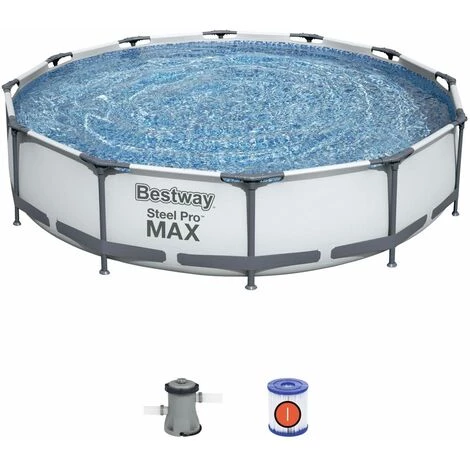 Piscine Tubulaire BESTWAY - Opalite Blanche - Piscine Ronde Ø3.6m Avec Pompe - Blanc 3 Piscine Tubulaire BESTWAY - Opalite Blanche - Piscine Ronde Ø3.6m Avec Pompe - Blanc