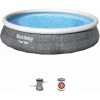 BESTWAY Piscine Gonflable Hors Sol Aral Imitation Rotin. Ronde 396x84cm Avec Pompe De Filtration. Filtre à Cartouche Et Cartouche Filtrante - Aspect Rotin -Piscine Soldes Boutique 28171327 1
