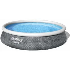 BESTWAY Piscine Gonflable Hors Sol Aral Imitation Rotin. Ronde 396x84cm Avec Pompe De Filtration. Filtre à Cartouche Et Cartouche Filtrante - Aspect Rotin -Piscine Soldes Boutique 28171327 4