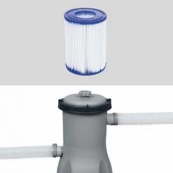 BESTWAY Piscine Gonflable Hors Sol Aral Imitation Rotin. Ronde 396x84cm Avec Pompe De Filtration. Filtre à Cartouche Et Cartouche Filtrante - Aspect Rotin -Piscine Soldes Boutique 28171327 5