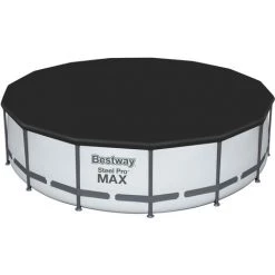 BESTWAY Piscine Tubulaire Hors Sol Come Grise, Ronde Ø457x122cm Avec Pompe De Filtration, Filtre à Cartouche, Bâche Et échelle - Gris -Piscine Soldes Boutique 28171331 4
