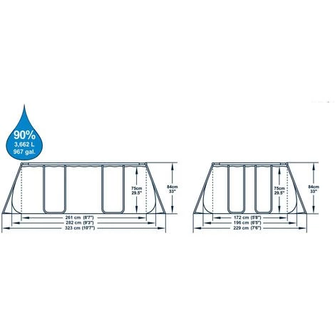 Piscine Hors-sol Tubulaire Bestway Power Steel 282x196x84 Cm Épurateur à Cartouche De 1 249 L/H 4 Piscine Hors-sol Tubulaire Bestway Power Steel 282x196x84 Cm Épurateur à Cartouche De 1 249 L/H – Image 2