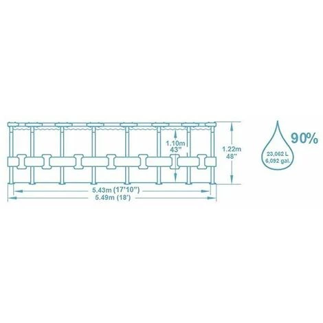 Piscine Tubulaire Ronde Bestway Steel Pro Max Bleu 5,49 X 1,22 M - Bleu 5 Piscine Tubulaire Ronde Bestway Steel Pro Max Bleu 5,49 X 1,22 M - Bleu – Image 3
