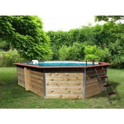 Water Clip Piscine Bois Octogonale - 5,90 X 4,20 X H. 1,11 M LUCON