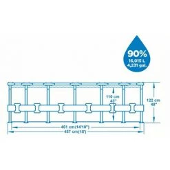 Piscine Hors-sol Tubulaire Bestway Steel Pro Max 457x122 Cm Épurateur à Cartouche De 3 028 L/H Bâche Et Échelle 8 Piscine Hors-sol Tubulaire Bestway Steel Pro Max 457x122 Cm Épurateur à Cartouche De 3 028 L/H Bâche Et Échelle -Piscine Soldes Boutique 30890832 2
