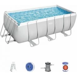 Piscine Hors-sol Tubulaire Bestway Power Steel 412x201x122 Cm Épurateur à Cartouche De 2 006 L/H Échelle