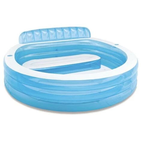 Piscine Familiale Avec Banquette Intégrée Intex - Bleu - Bleu Et Blanc 3 Piscine Familiale Avec Banquette Intégrée Intex - Bleu - Bleu Et Blanc