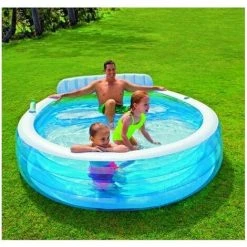 Piscine Familiale Avec Banquette Intégrée Intex - Bleu - Bleu Et Blanc 11 Piscine Familiale Avec Banquette Intégrée Intex - Bleu - Bleu Et Blanc -Piscine Soldes Boutique 30916327 5