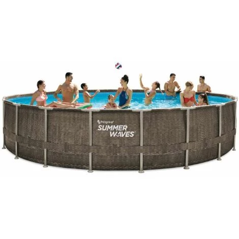 SUMMERWAVES Piscine Tubulaire Aspect Tréssé Ø6,10 X1,22cm Summer Waves 4 SUMMERWAVES Piscine Tubulaire Aspect Tréssé Ø6,10 X1,22cm Summer Waves – Image 2