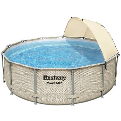 Kit Piscine Tubulaire Bestway POWER STEEL FRAME POOL Ronde Ø396 X 107cm Avec Auvent 3 Kit Piscine Tubulaire Bestway POWER STEEL FRAME POOL Ronde Ø396 X 107cm Avec Auvent