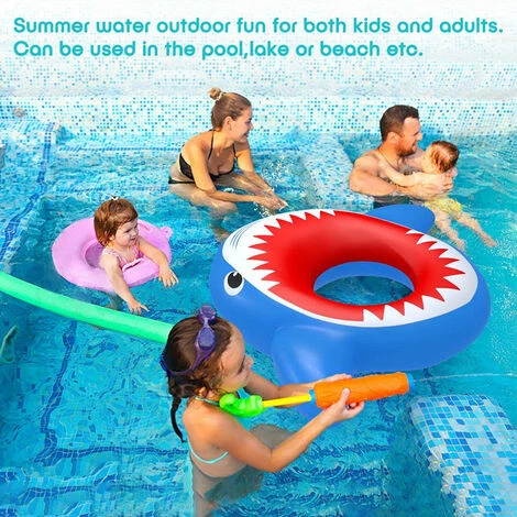MERKMAK Piscine Gonflable De Lit Flottant De Requin Pour Enfants Et Adultes, Anneau De Natation Geant, Jouet D Eau Exterieur D Ete 5 MERKMAK Piscine Gonflable De Lit Flottant De Requin Pour Enfants Et Adultes, Anneau De Natation Geant, Jouet D Eau Exterieur D Ete – Image 3