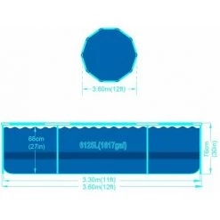 Sekey Piscine Gonflable Ø 360 X 76 Cm - Bleu -Piscine Soldes Boutique 32771614 2