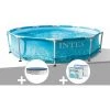 Kit Piscine Tubulaire Intex Metal Frame Ocean Ronde 3,05 X 0,76 M + Bâche De Protection + 6 Cartouches De Filtration - Bleu
