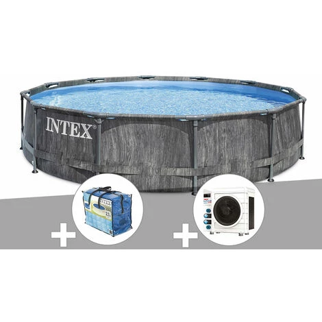 Kit Piscine Tubulaire Intex Baltik Ronde 5,49 X 1,22 M + Bâche à Bulles + Pompe à Chaleur - Gris 3 Kit Piscine Tubulaire Intex Baltik Ronde 5,49 X 1,22 M + Bâche à Bulles + Pompe à Chaleur - Gris