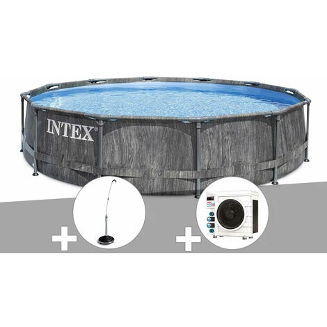 Kit Piscine Tubulaire Intex Baltik Ronde 5,49 X 1,22 M + Douche Solaire + Pompe à Chaleur - Gris 3 Kit Piscine Tubulaire Intex Baltik Ronde 5,49 X 1,22 M + Douche Solaire + Pompe à Chaleur - Gris