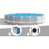 Kit Piscine Tubulaire Intex Prism Frame Ronde 5,49 X 1,22 M + Bâche à Bulles + Pompe à Chaleur
