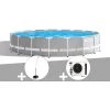 Kit Piscine Tubulaire Intex Prism Frame Ronde 5,49 X 1,22 M + Douche Solaire + Pompe à Chaleur
