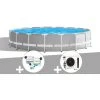 Kit Piscine Tubulaire Intex Prism Frame Ronde 5,49 X 1,22 M + Kit De Traitement Au Chlore + Pompe à Chaleur