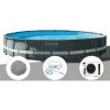 Kit Piscine Tubulaire Intex Ultra XTR Frame Ronde 6,10 X 1,22 M + 20 Kg De Zéolite + Kit D'entretien + Pompe à Chaleur - Gris -Piscine Soldes Boutique 33299660 1