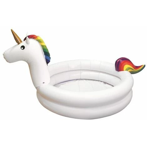 Paris Prix - Piscine Gonflable "licorne" 192cm Blanc 3 Paris Prix - Piscine Gonflable "licorne" 192cm Blanc