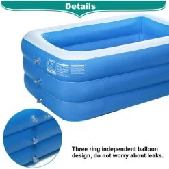 ZEBRAA 3.8 M Portable Pliable Piscine Gonflable PVC Baignoire Extérieure Baignoire Intérieure Salle De Bains SPA Pour Enfants Adulte D'été -Piscine Soldes Boutique 33769226 4