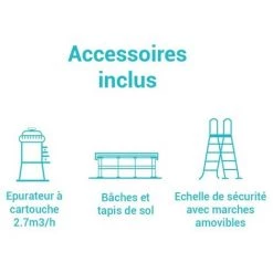 Piscine Tubulaire Prism Rectangulaire 4.88 X 2.44 X 1.07m Intex + Accessoires - Bleu - Bleu -Piscine Soldes Boutique 34046515 4