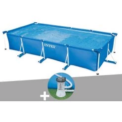 Kit Piscine Tubulaire Rectangulaire Intex 4,50 X 2,20 X 0,84 M + Filtration à Cartouche