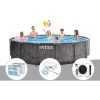 Kit Piscine Tubulaire Intex Baltik Ronde 4,57 X 1,22 M + 6 Cartouches De Filtration + Kit D'entretien + Pompe à Chaleur - Gris -Piscine Soldes Boutique 35413249 1