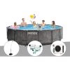 Kit Piscine Tubulaire Intex Baltik Ronde 4,57 X 1,22 M + Douche Solaire + Kit De Traitement Au Chlore + Pompe à Chaleur - Gris -Piscine Soldes Boutique 35413250 1