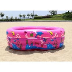 THSINDE Piscine Gonflable Familiale - Pataugeoire, Grande Piscine Rectangulaire Pour Enfants, Adultes, Jardin Et Extérieur, Pataugeoire Pour Enfants, Piscine Pour Tout-Petits De 6 Ans Et Plus,rose