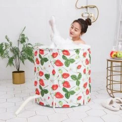 THSINDE Baignoire Pliante Ménagère, Baignoires Portables, Baignoires Autoportantes Pour Tout Le Corps, Baignoires Pour Adultes Et , Durables Et Antidérapantes,blanc