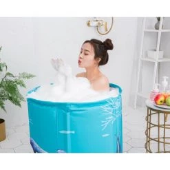 THSINDE Baignoire Pliante Ménagère, Baignoires Portables, Baignoires Autoportantes Pour Tout Le Corps, Baignoires Pour Adultes Et , Durables Et Antidérapantes,blanc -Piscine Soldes Boutique 35464445 4