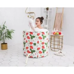 THSINDE Baignoire Pliante Ménagère, Baignoires Portables, Baignoires Autoportantes Pour Tout Le Corps, Baignoires Pour Adultes Et , Durables Et Antidérapantes,rose -Piscine Soldes Boutique 35464454 2