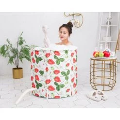 THSINDE Baignoire Pliante Ménagère, Baignoires Portables, Baignoires Autoportantes Pour Tout Le Corps, Baignoires Pour Adultes Et , Durables Et Antidérapantes,rose -Piscine Soldes Boutique 35464454 5