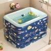 OOBEST Piscine Gonflable Pataugeoire En PVC Enfant Baignoire 4 Couches Piscine De Jardin Gonflage Automatique Sans Fil 75 * 90 *120cm Bleu -Piscine Soldes Boutique 35530976 1