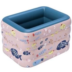 SKECTEN Piscine Gonflable Pataugeoire En PVC Enfant Baignoire 4 Couches Piscine De Jardin Gonflage Automatique Sans Fil 75 * 90 *120cm Rose -Piscine Soldes Boutique 35620395 2