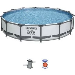Piscine Hors-sol Tubulaire Bestway Steel Pro Max 427x84 Cm Épurateur à Cartouche De 2 006 L/H